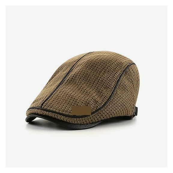 Knit Newsboy Cap PU Leather Flat Cap Adjustable Beret Cap Newsies Hat Driving Gatsby Hat Mens Beret Hat ,Fashion Design