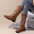 thumbnail image 4 of Ecetana Cowboy Boots for Women Wide Calf Square Toe Embroidered Western Cowgirl Boots, 4 of 7