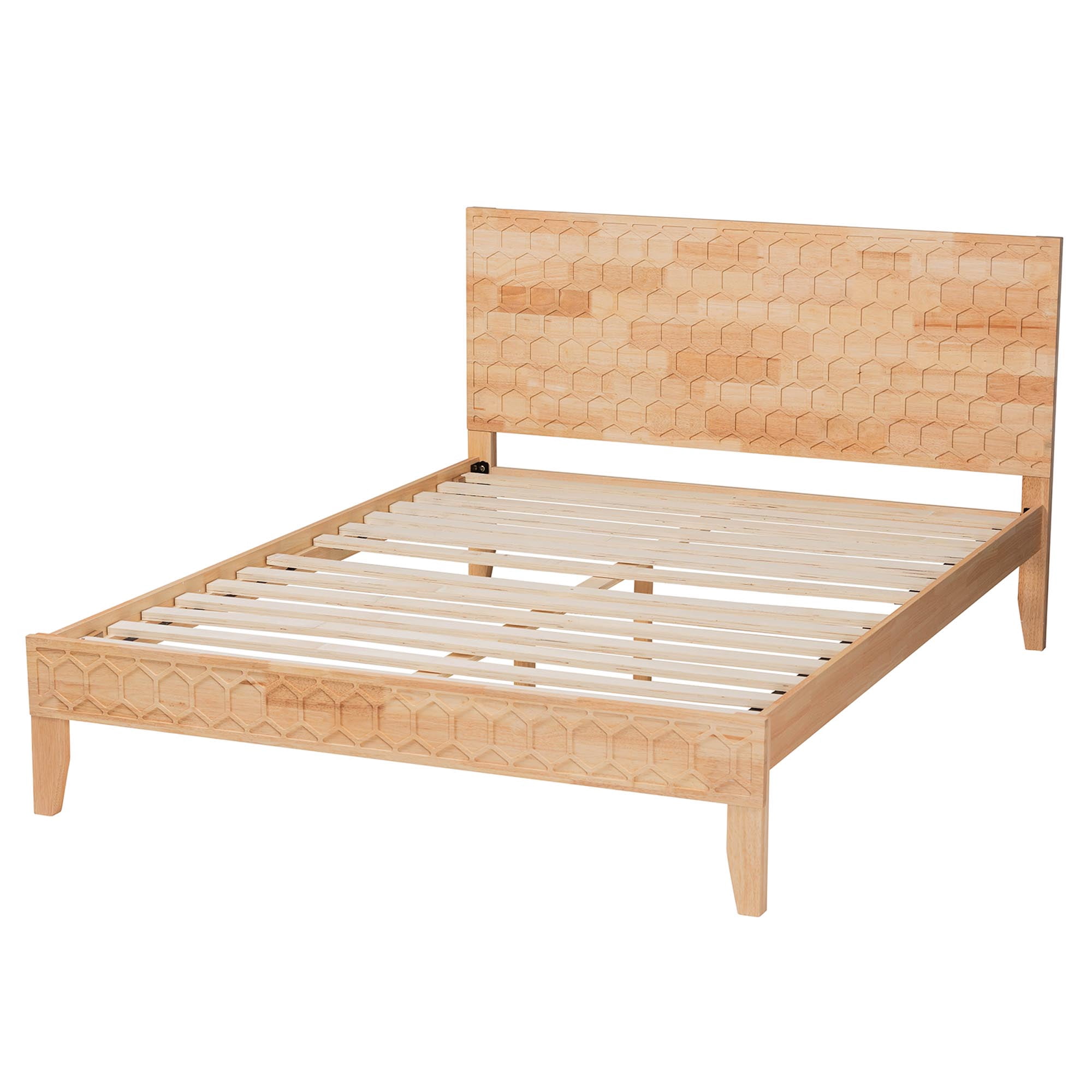 Baxton Studio Hosea Japandi Platform bed, Queen, Natural