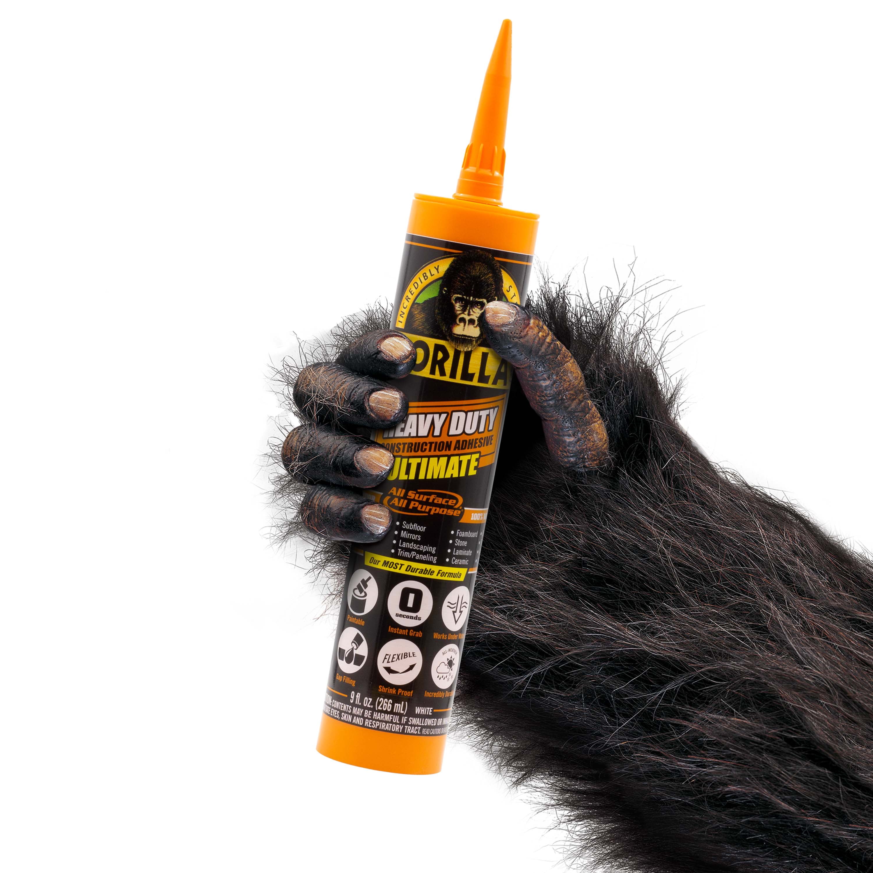 (2 pack) Gorilla Ultimate Construction Adhesive, 9 oz Cartridge. Model is 8008002.