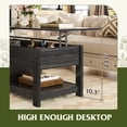 thumbnail image 3 of GALAXHERO Coffee Table, 47" Lift Top Coffee Table with Hidden Compartment and 2 Storage Shelves for Living Room, Rustic Brown, 3 of 5