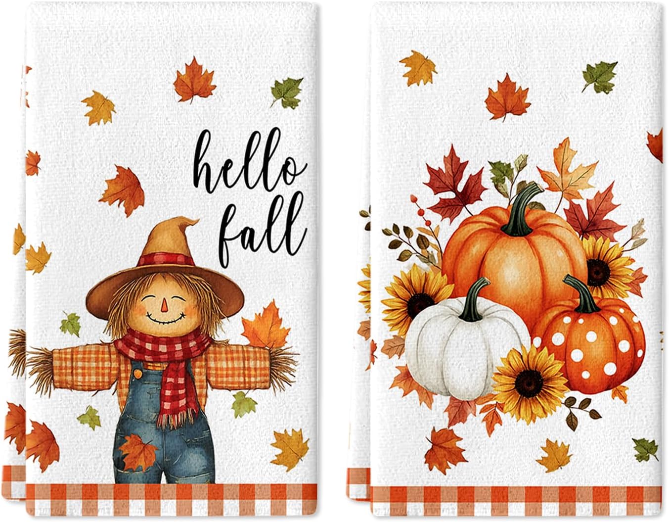 MARTHA STWEART Autumn Harvest Kitchen Towels 3-Pack Set, 100