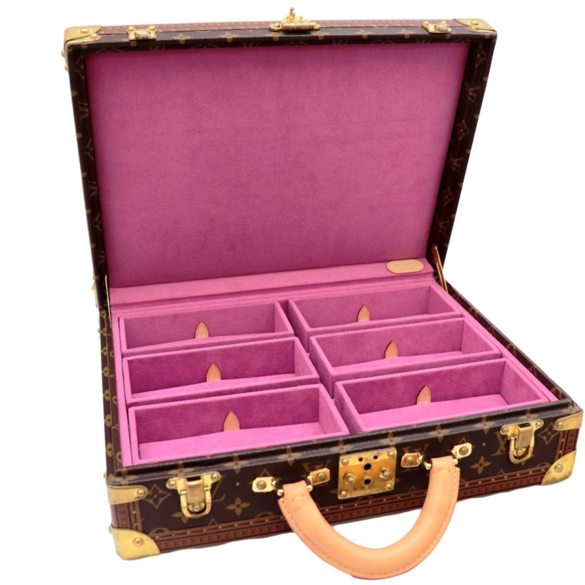 Authenticated used Louis Vuitton Monogram Trunk Jewelry Box Case Brown x Pink Purple Bag, Women's, Size: One Size