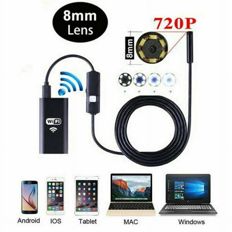 5M 8LED WiFi Borescope Endoscope Snake Inspection Camera for iPhone Android  iOS