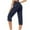 Navy, variant on Timegard Cargo Pants for Women Capris Elastic Waist Outdoor Active Casual Loose Cropped Trousers with Pockets