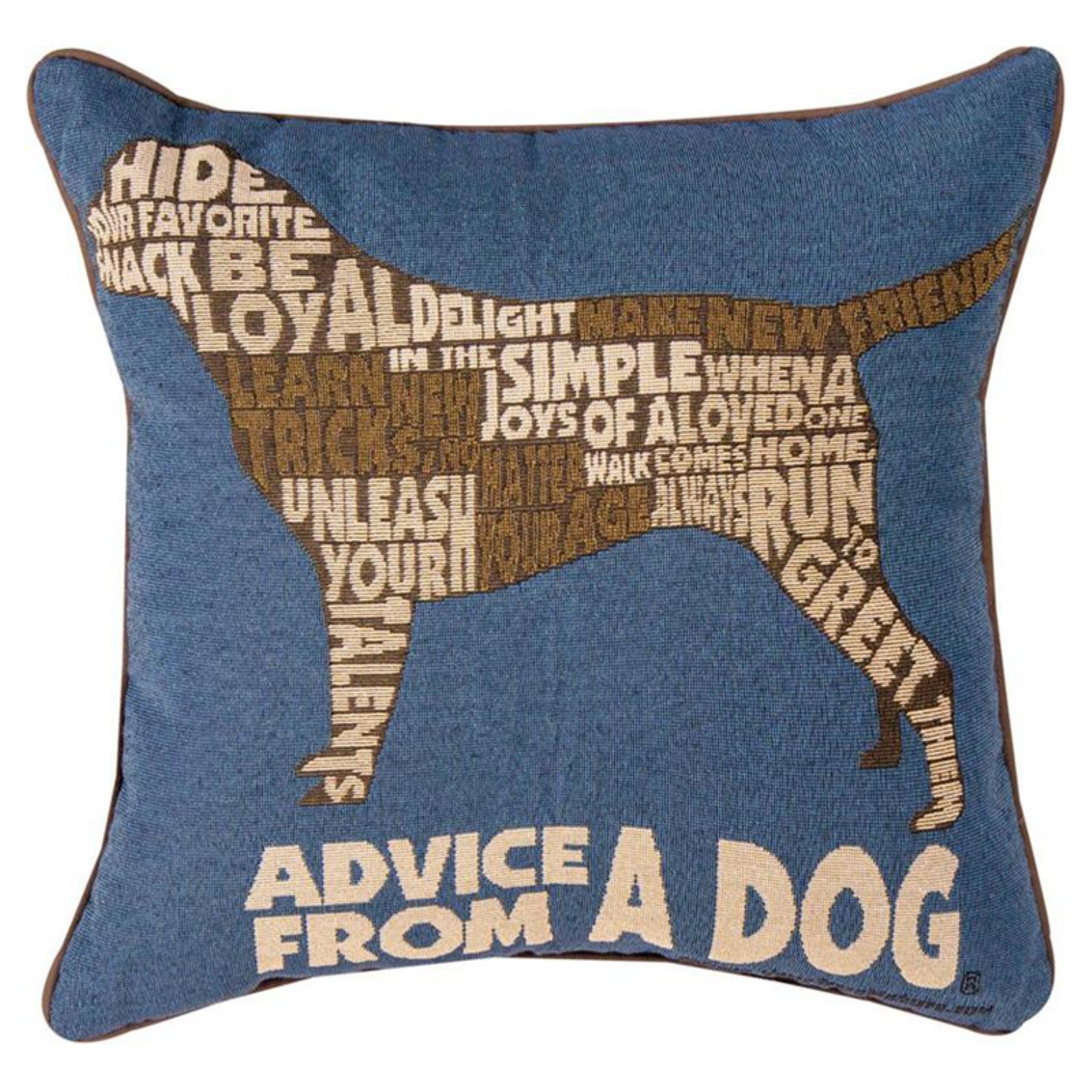 manual advice from a dog decorative pillow