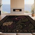 thumbnail image 2 of Design&I 4'x6' Ultra Soft Area Rug, Gold Deep Burgundy Celestial Garden Design Elegant Floral and Astral Motifs Fluffy Washable Non Shedding for Bedroom Living Room Home Office, 2 of 7