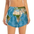 thumbnail image 2 of Picia Earth View World Map Pattern Women's 2 in 1 Athletic Running Shorts High Waisted Workout Casual Gym Sweat Shorts with Comfy Liner Zipper Pockets-Small, 2 of 9
