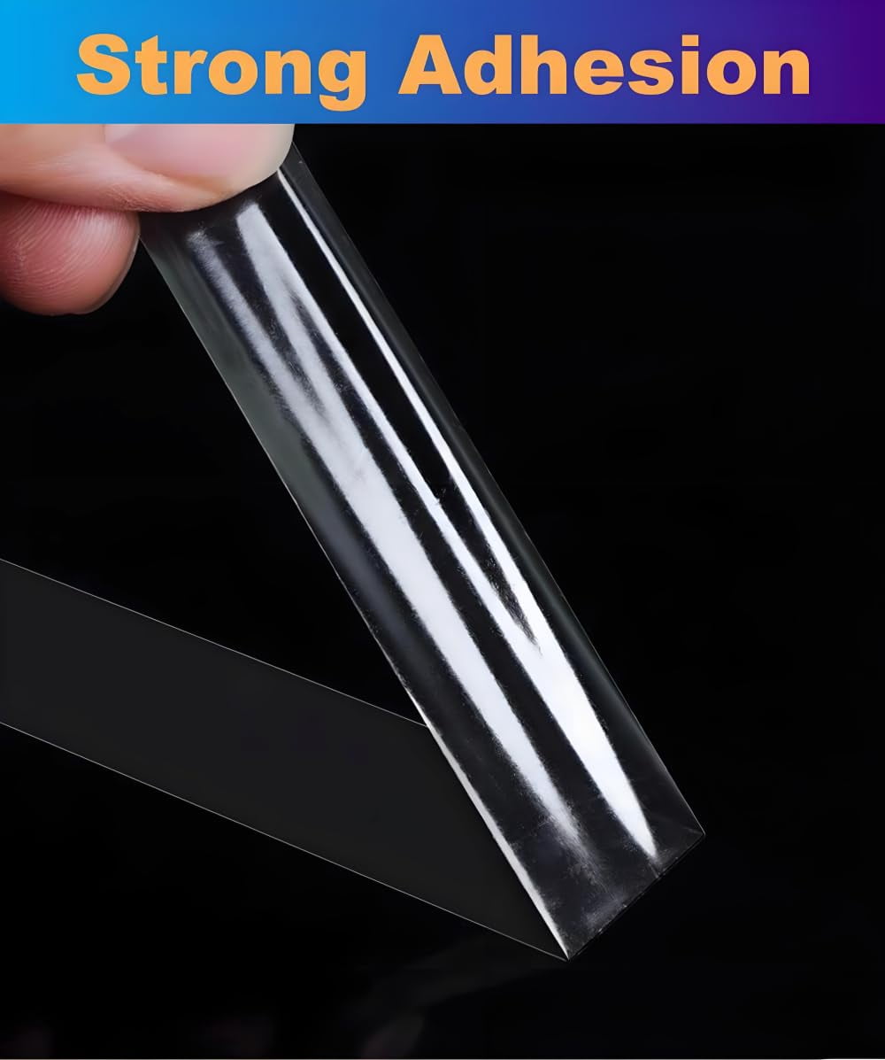 Ultra-Thin Clear Double Sided Tape Heavy Duty 2-Inch x 50 Feet Two Sides Strong Stick Mounting Adhesive Tape for Arts & Crafts, Fix Carpet, Women Clothes, Woodworking, Anti Cat Scratch, Sewing ject