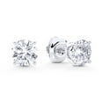 thumbnail image 3 of IGI Certified 4.00ct (F Color, VS Clarity) Lab Grown Diamond Round Brilliant Cut 4-Prong Basket Solitaire Stud Earrings in 14k White Gold, 3 of 6