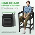 thumbnail image 4 of SERWALL Tall Balcony Adirondack Chairs Set of 2, HDPE Outdoor Bar Height Barstools Chair Set of 2 for Bistro, Poolside, Garden, Black, 4 of 7