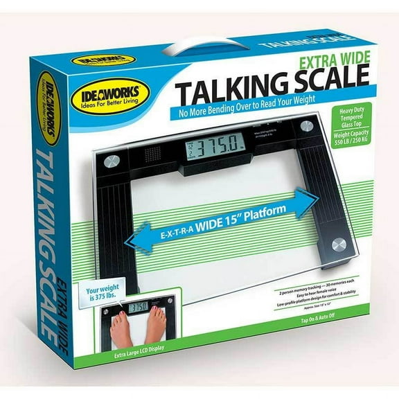 Talking Scale, 15" x 12" x 1" Platform, 550 lb. Weight Capacity-1 Each