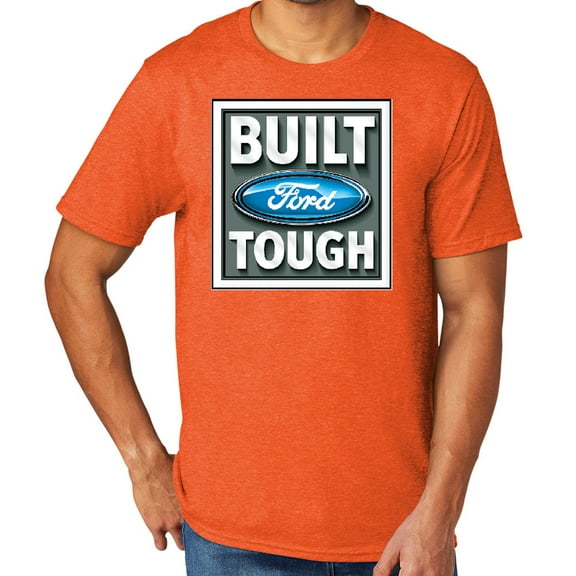 Built Ford Tough Men's TriBlend Tee Shirt, XL Deep Orange Heather