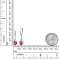 thumbnail image 2 of Gem Stone King 925 Sterling Silver Pink Created Sapphire White Created Sapphire and White Lab Grown Diamond Drop Dangle Earrings for Women (3.33 Cttw, Heart Shape 7MM, Round 4MM), 2 of 4