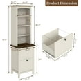 thumbnail image 4 of FIAKOA Bookshelf with Storage Cabinet Set of 2, 71" Tall Rustic Wood Bookcases with Adjustable Shelves and File Drawers, Farmhouse Bookshelves for Home Office or Living Room(White), 4 of 7