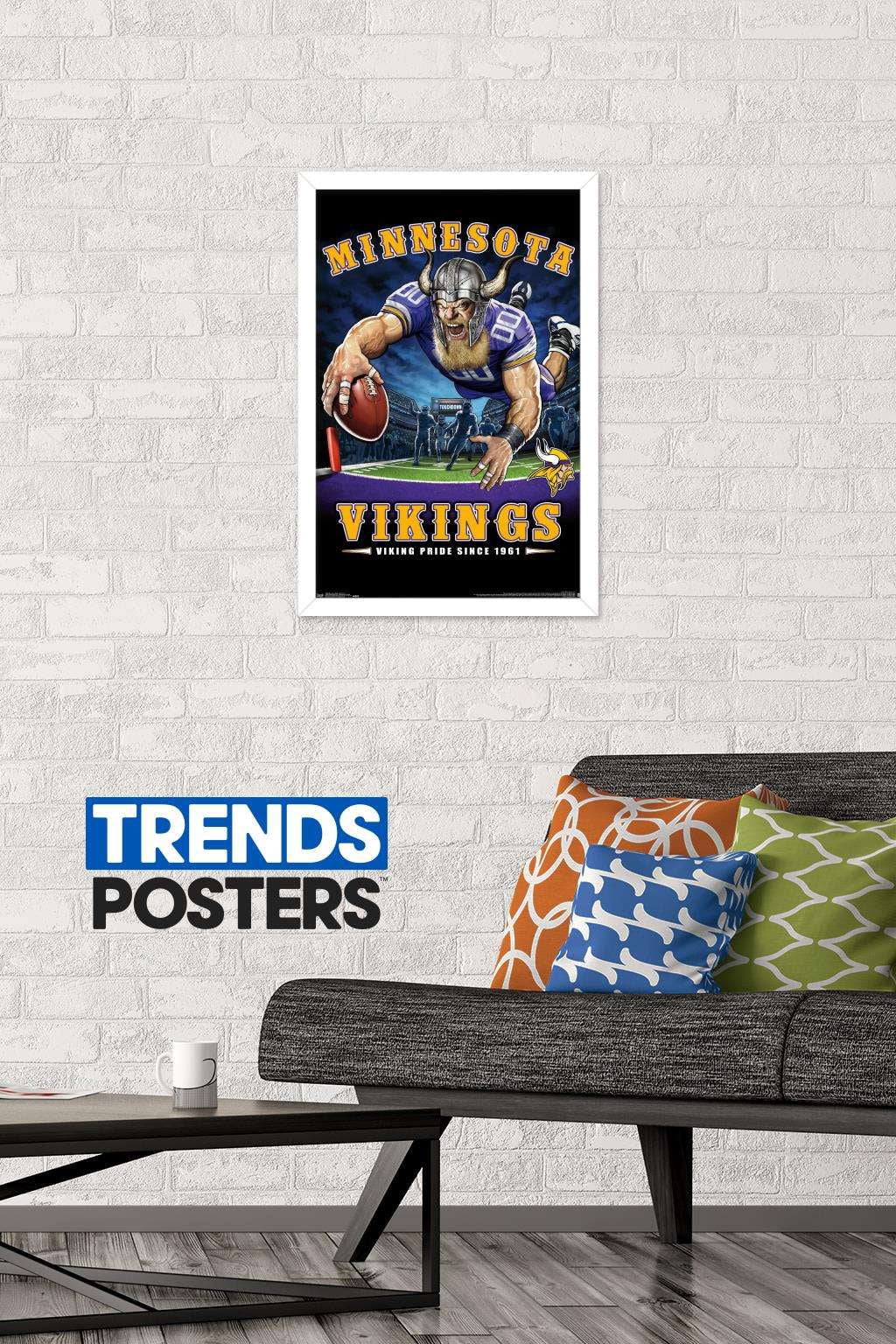 NFL Minnesota Vikings - End Zone 17 Wall Poster, 14.725" x 22.375", Framed