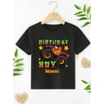 thumbnail image 2 of Camiseta de cumpleaños de Monster Truck para niño, diseño todoterreno vibrante, 100 % algodón, cuello redondo informal, lavable a máquina para primavera/verano., 2 of 6