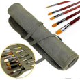 thumbnail image 1 of Brush Holder, 22 Slots Brush Storage Box for Watercolor Gouache Artist Brush Roll Canvas Bag, Army Green, 1 of 1