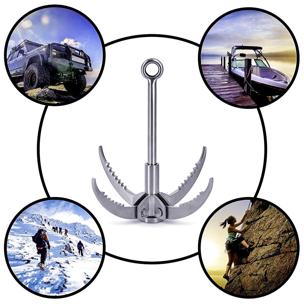 FASTBIRD Grappling Hook Folding Survival Claw Multifunctional Stainless Steel Hook for Outdoor Camping Hiking Tree Rock Mountain Climbing