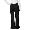 thumbnail image 4 of QHFBli Womens Wide Leg Pants Drawstring Elastic High Waisted Ruffle Hem Palazzo Pants with Pockets Casual Trousers, 4 of 8