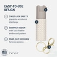 thumbnail image 6 of SABRE Faux Leather Pepper Spray with Snap‑Clip Keychain – Maximum Strength, Up to 14 ft Range, UV Dye, 1 Ct, Cream, 6 of 11