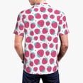 thumbnail image 4 of Balery Hand Drawn Strawberry Printed Men’s Short Sleeve Polo Shirt, Midweight Men's Shirt,Golf Polo shirts -, 4 of 9