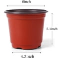 thumbnail image 5 of 50-Pack 6 Inch Plastic Nursery Pots,Plant Pot with Drainage,Seedling Flower Plant Container and Seed Starting Pots for Succulents,Seedlings (Red), 5 of 8