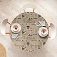 thumbnail image 3 of Ambesonne Nostalgic Fitted Round Tablecloth, Coffee Cups Writing, 40"- 44" Diameter, Sand Brown and Umber, 3 of 4