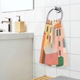 thumbnail image 3 of Yayeee 100% Cotton Hand Towels for Bathroom 16" x 28" Soft Absorbent Kitchen Towel, Pink Cityscape Painting, 3 of 7