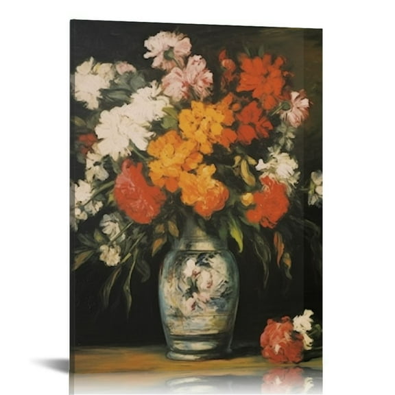 JEUXUS Master Painter Classical Oil Painting Canvas Wall Art for Living Room Bedroom Decor, Vintage Outskirts Painting Prints Farmhouse Decor, Bathroom Decor Wall Art