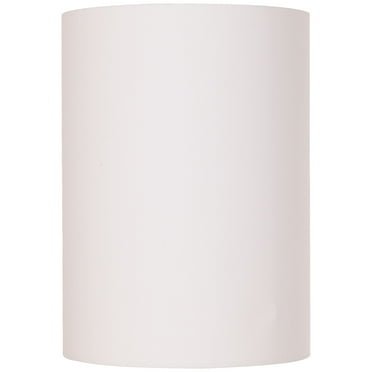 Springcrest White Cotton Small Drum Cylinder Lamp Shade 8" Top x 8" Bottom x 11" High (Spider) Replacement with Harp and Finial