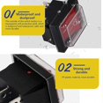 thumbnail image 3 of Pcs 4 Pins 2 Position On/Off Waterproof LED Illuminated Rocker Switch Mini Boat Rocker Switch DPST AC 250V 16A 125V 20A, Red, 3 of 5