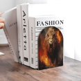 thumbnail image 6 of Hirioo Cool Fire Lion for Bookends Decorative Bookends for Shelves for Home or Office, Non-Slip Base, 6 of 8
