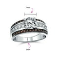 thumbnail image 4 of Bling Jewelry Womens 3ct CZ Two Tone Brown Solitaire Engagement Ring Pave Band, 4 of 6