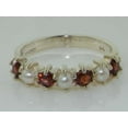 thumbnail image 6 of LBG 18k White Gold Cultured Pearl & Garnet Womans Eternity Ring - Size 5, 6 of 6