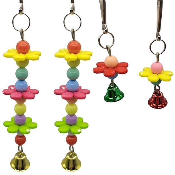 Juguetes para Pájaros de Colores Aleatorios, Accesorios para Loros, Jaula Colgante para Masticar, Campana para Morder, Suministros para Pájaros de Juguete