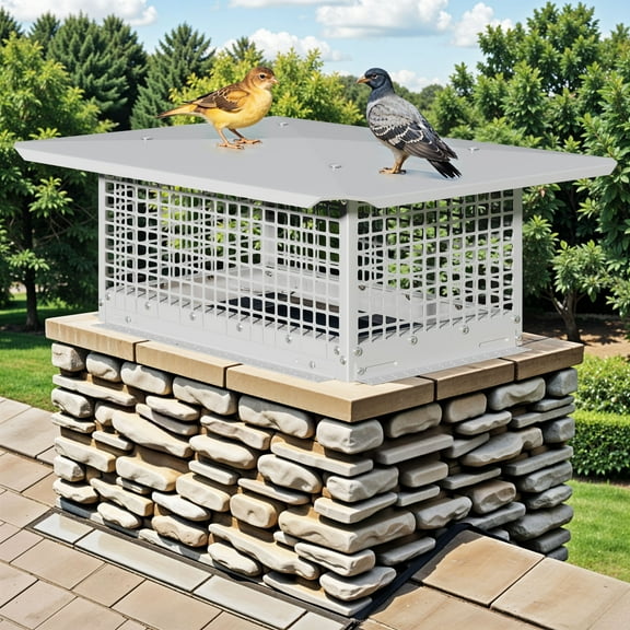 Dextrus 13" x 21" Fireplace Chimney Cap, Outdoor Chimney Cover, 304 Stainless Steel, with Flexible Metal Strips, Bolts & Gloves Included