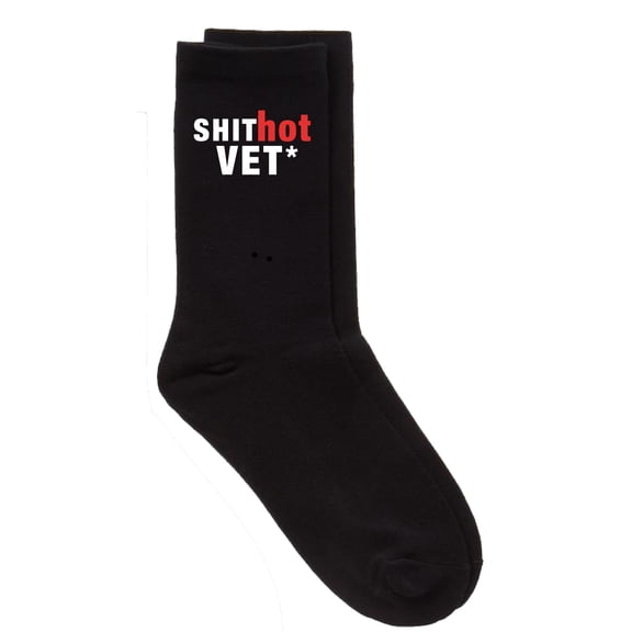 Sh*t Hot Vet Mens Black Calf Socks Fathers Day Dad Husband Boyfriend Uncle Grandpa Grandad Present