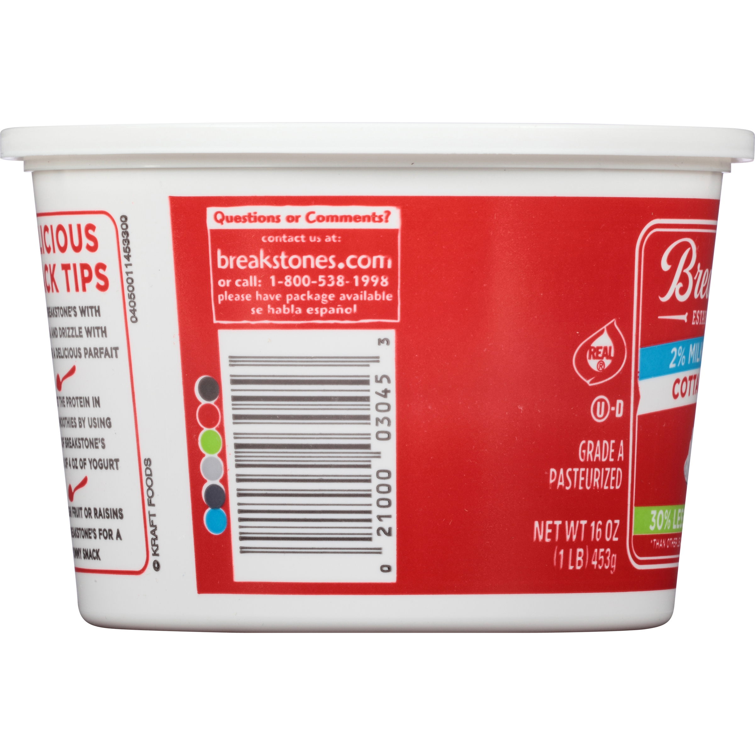 Breakstone S Reduced Sodium Small Curd Cottage Cheese 16 Oz Tub