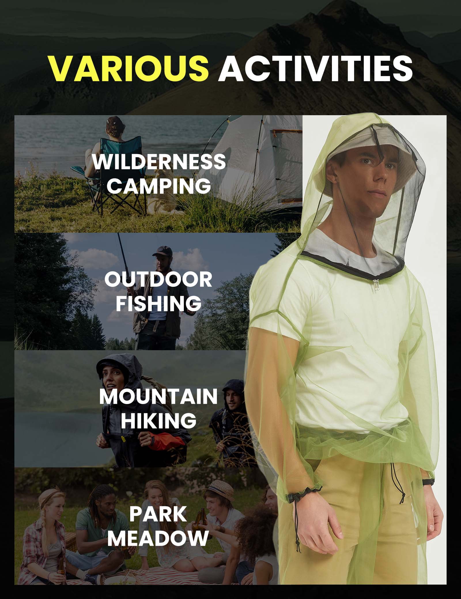 Keep Mosquito Suit Repellent Bug Jacket Mesh Hooded Suits