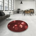 thumbnail image 4 of Ahgly Company Machine Washable Indoor Square Transitional Maroon Red Area Rugs, 3' Square, 4 of 7