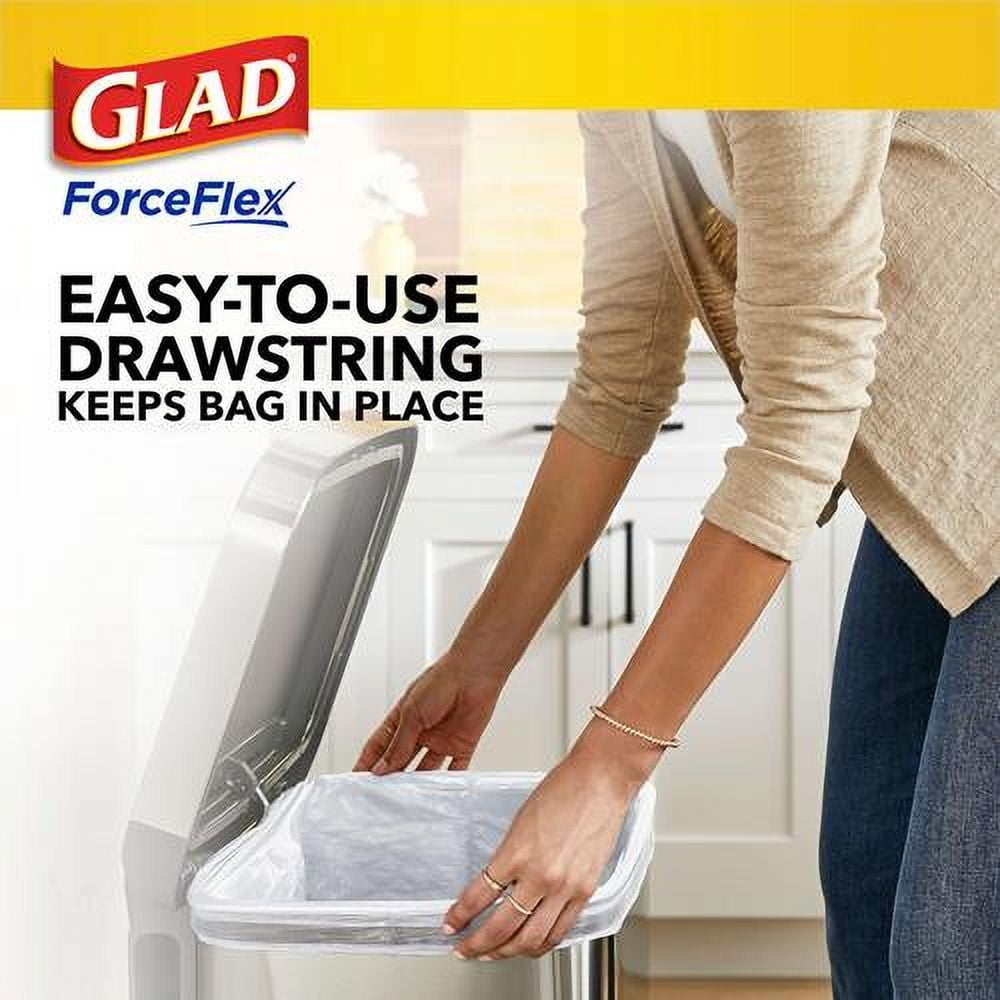 Glad Forceflex Tall Kitchen Trash Bags, 13 Gallon, Gain Fresh Clean, 80 Count - Pack of 2