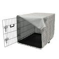 thumbnail image 3 of Damask Dog Crate Cover, Tile with Oriental Design Elements Revival Swirled Leaf Motif, Easy to Use Pet Kennel Cover for Medium Large Dogs, 35" x 23" x 27", Taupe White, by Ambesonne, 3 of 6
