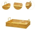 thumbnail image 6 of Esquirla Woven Serving Tray Storage Basket Tea Tray Cosmetic Box with Handle Woven Basket Tray Woven Basket for Fruit Breakfast Dinner Large, 6 of 8