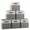 White/Gray-Cube - 11x11x11, variant on Beige Cube - 11x11x11 Linen Fabric Storage Basket