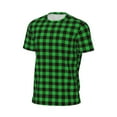 thumbnail image 6 of Wukai Buffalo Plaid Green Black Print Men's Short-Sleeved Mesh T-Shirt,Quick-Dry Short Sleeve Workout T-Shirt-X-Small, 6 of 8