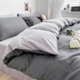 thumbnail image 2 of Juego de cama tamaño king con diseño simple de doble cara, funda de edredón suave y cómoda y sábana con funda de almohada, juegos de cama asequibles y duraderos, 2 of 5