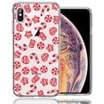thumbnail image 1 of MUNDAZE Apple iPhone XS Max Christmas Winter Red White Peppermint Candies Swirls Candycanes Design Double Layer Phone Case Cover, 1 of 3