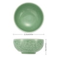 thumbnail image 3 of Celadon Bowl w/ Peony Pattern, Green Valley High-Quality Luxury Kitchen 4.5" Rice Bowl, Plum Green, Pack of 6, 3 of 8