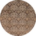 thumbnail image 1 of Ahgly Company Indoor Round Abstract Orange Brown Abstract Area Rugs, 4' Round, 1 of 6